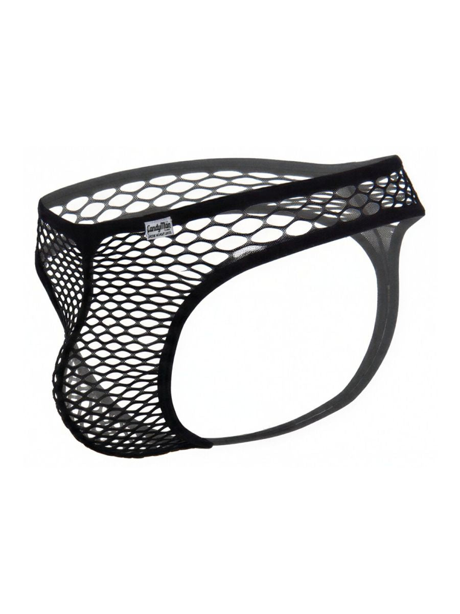 CandyMan 99963 Mens Sexy Fishnet Thong Black