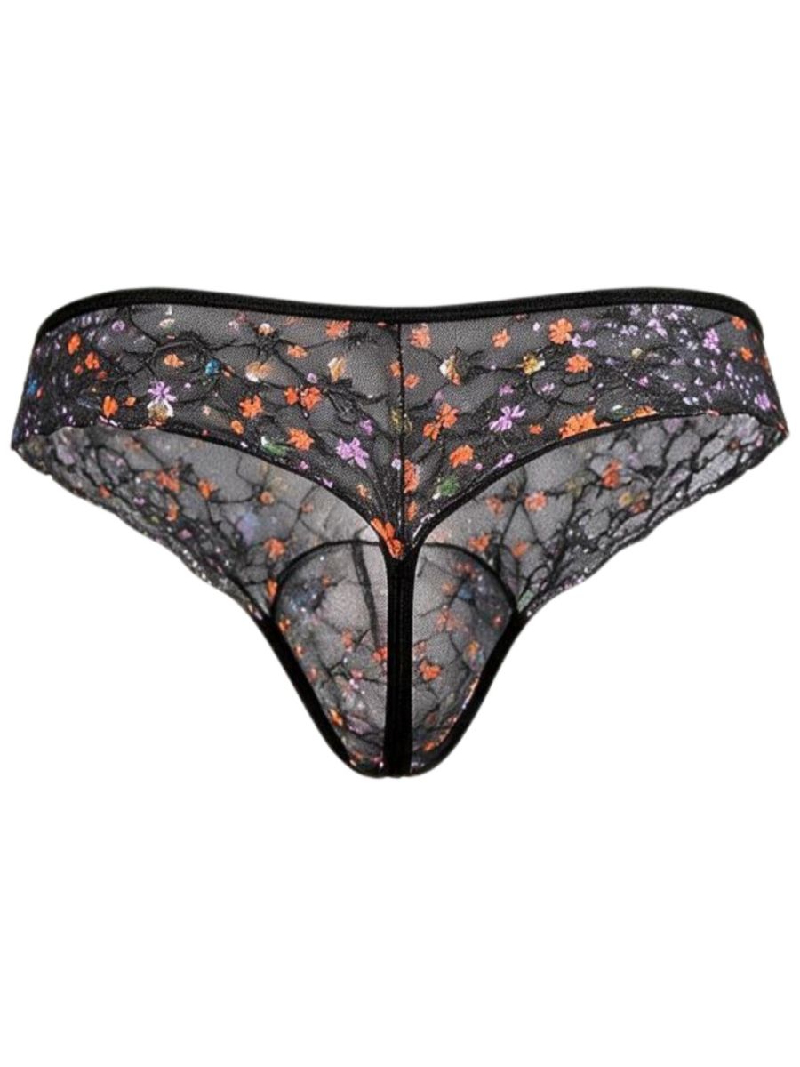CandyMan 99975 Mens Printed Mesh Unleash Your Bold Style Thongs Color
