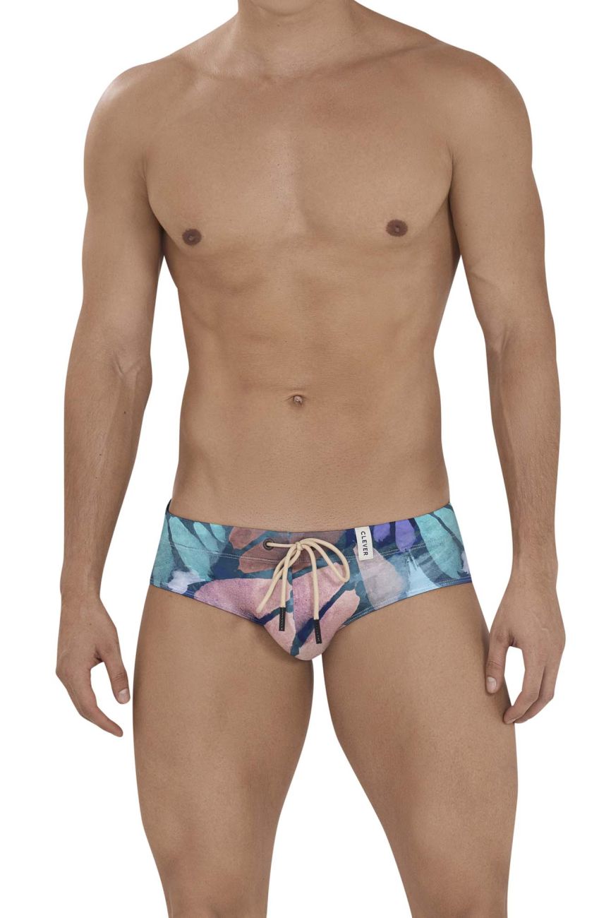 JCSTK - Clever 1159 Serene Swim Briefs Green Print