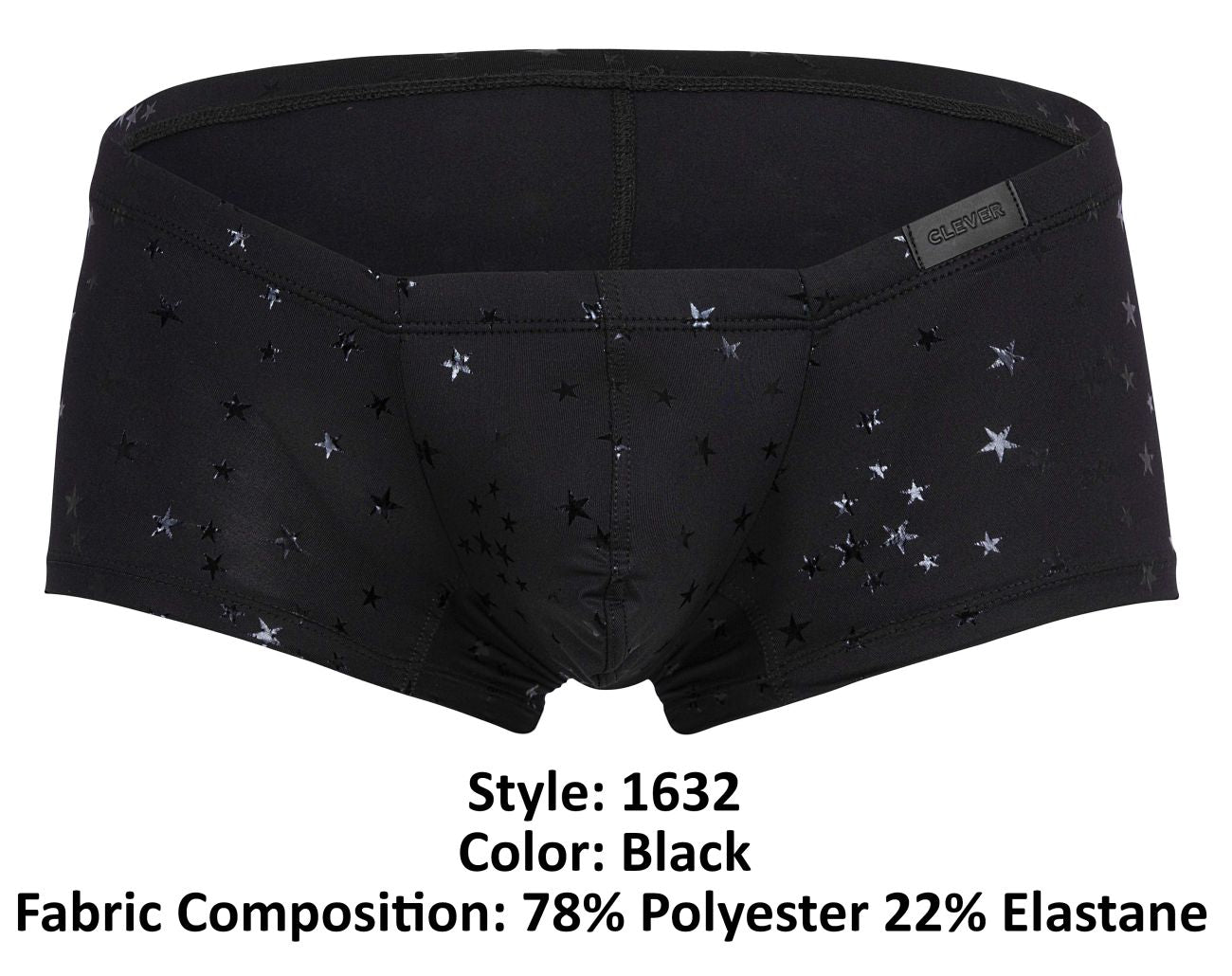 Clever 1632 Illusion Mens Stretch Trunks Black
