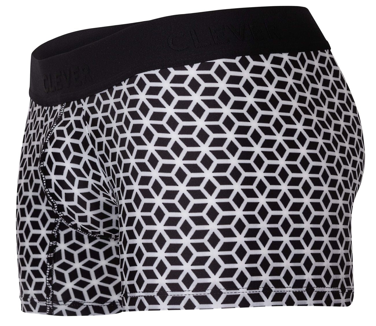 Clever 1854 Cuadricula Male Boxer Trunks White & Black