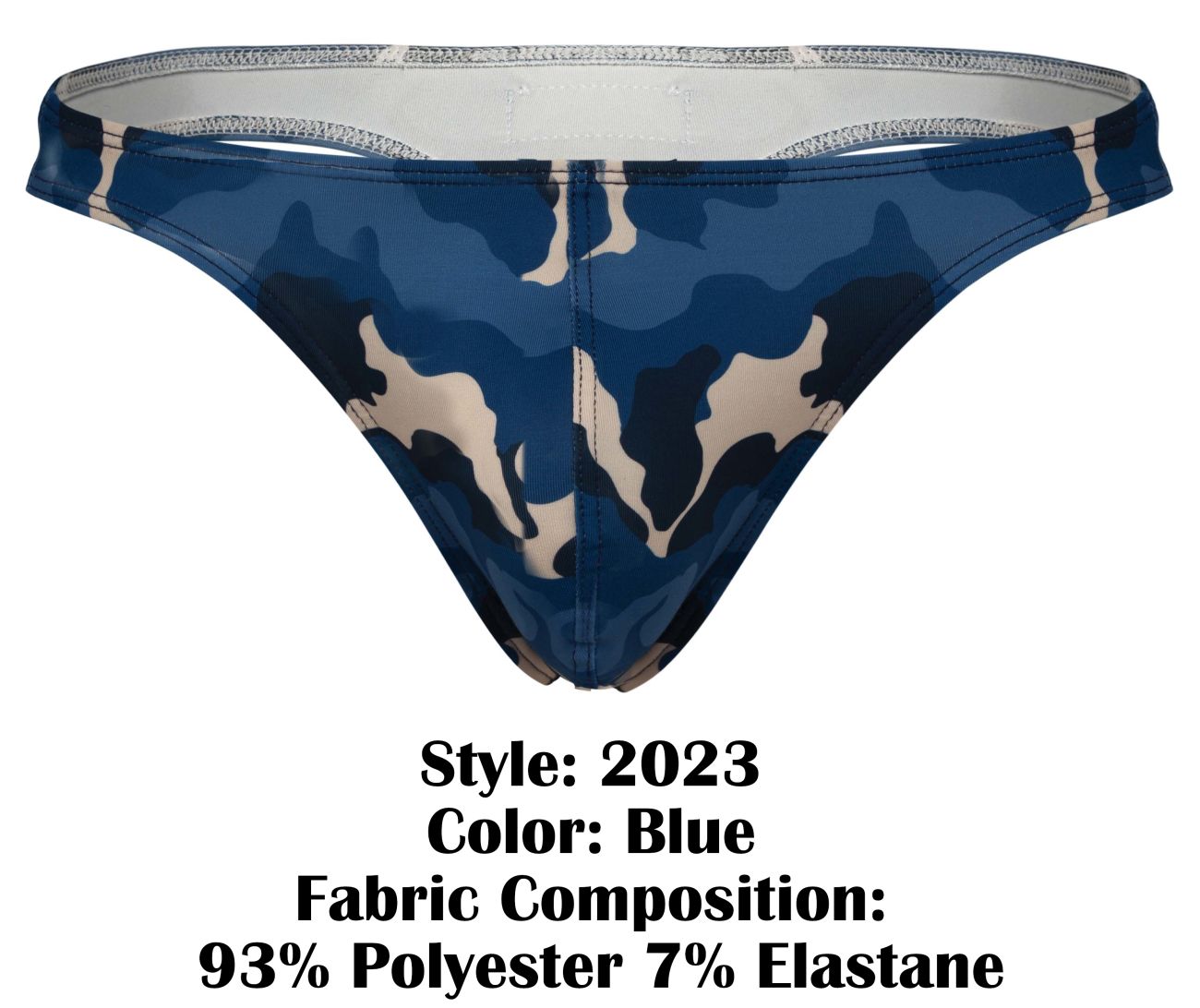 Clever 2023 Almeria Mens Bold and Sleek Camouflage Thong Blue