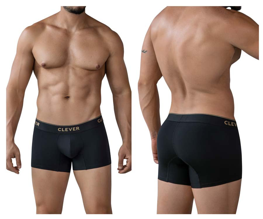 Clever 2026 Valladolid Mens Sleek Boxer Briefs Trunks Black