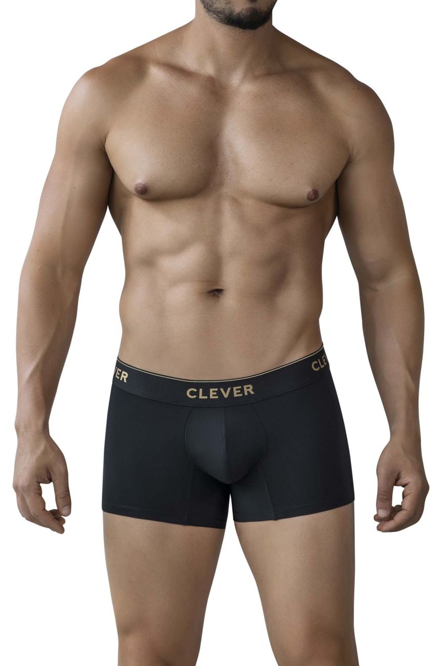 Clever 2026 Valladolid Mens Sleek Boxer Briefs Trunks Black