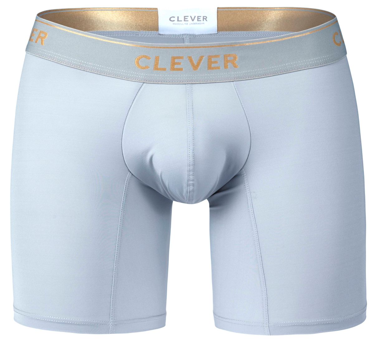 Clever 2027 Valladolid Mens Sleek Long Leg Boxer Briefs Gray