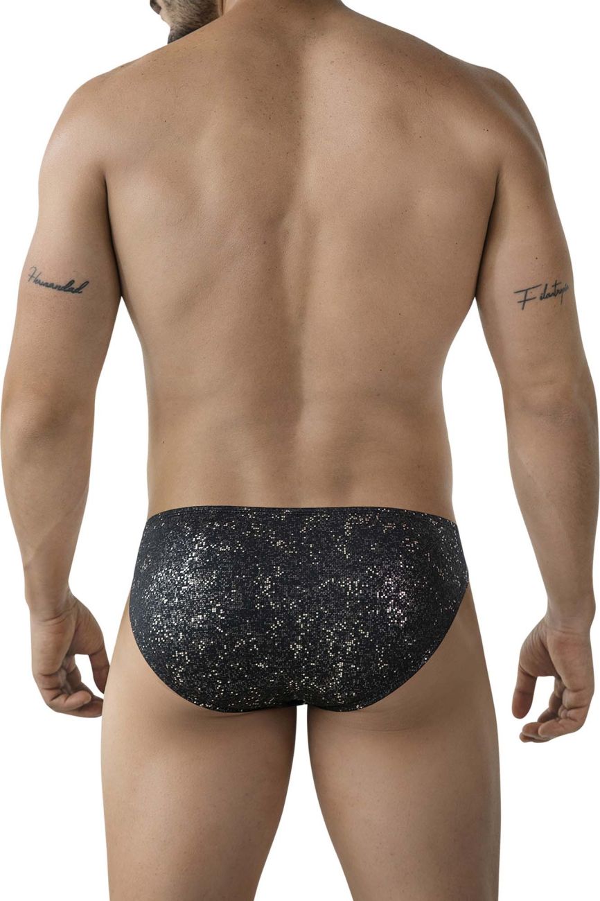 Clever 2039 Galaxy Mens Glitter Bikini Briefs Black