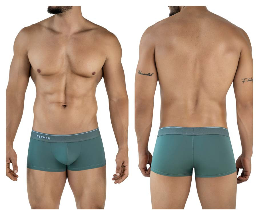 Clever 2042 Mendoza Mens Smooth Body Hugging Trunks Green