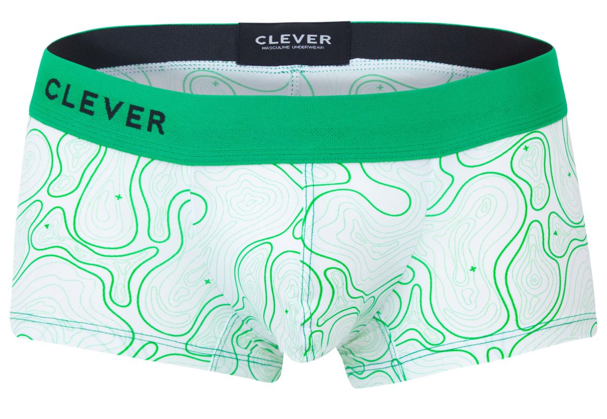 Clever 2056 Maze Mens Sporty Modern Trunks Green