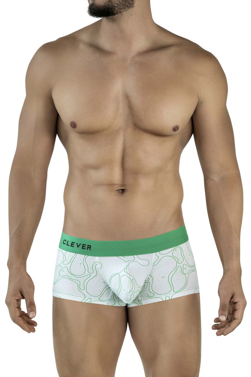 Clever 2056 Maze Mens Sporty Modern Trunks Green