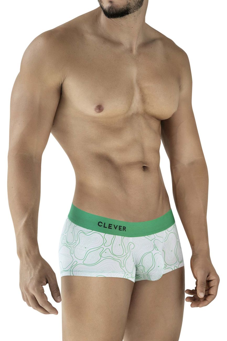 Clever 2056 Maze Mens Sporty Modern Trunks Green