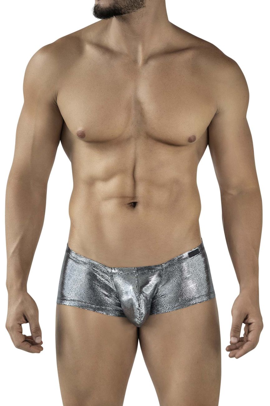 Clever 2058 Mens Sparkles Metallic Trunks Black Silver