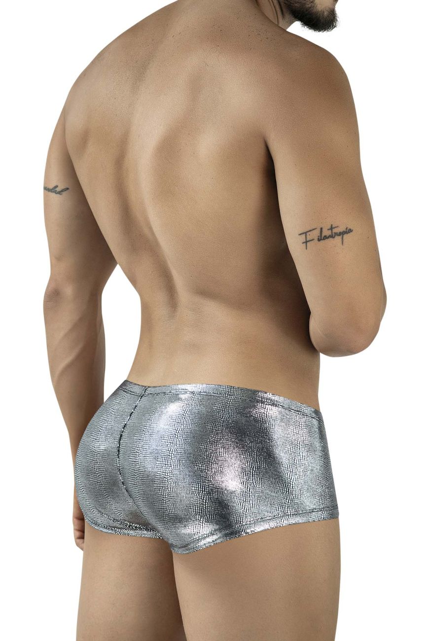 Clever 2058 Mens Sparkles Metallic Trunks Black Silver