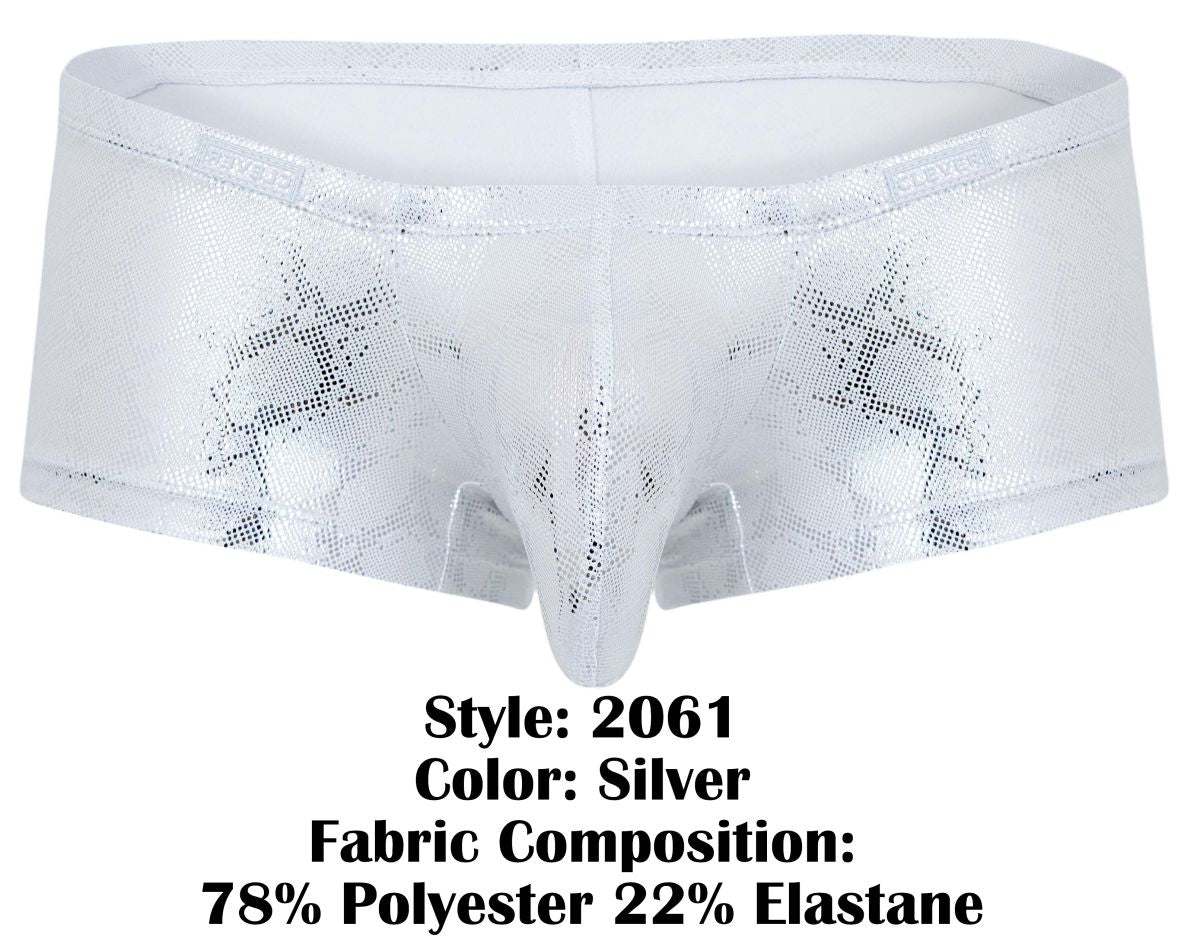 Clever 2061 Mens Diamond Metallic Trunks Silver