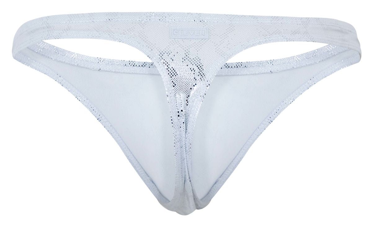 Clever 2063 Mens Diamond Sculpted Fit Thongs Silver