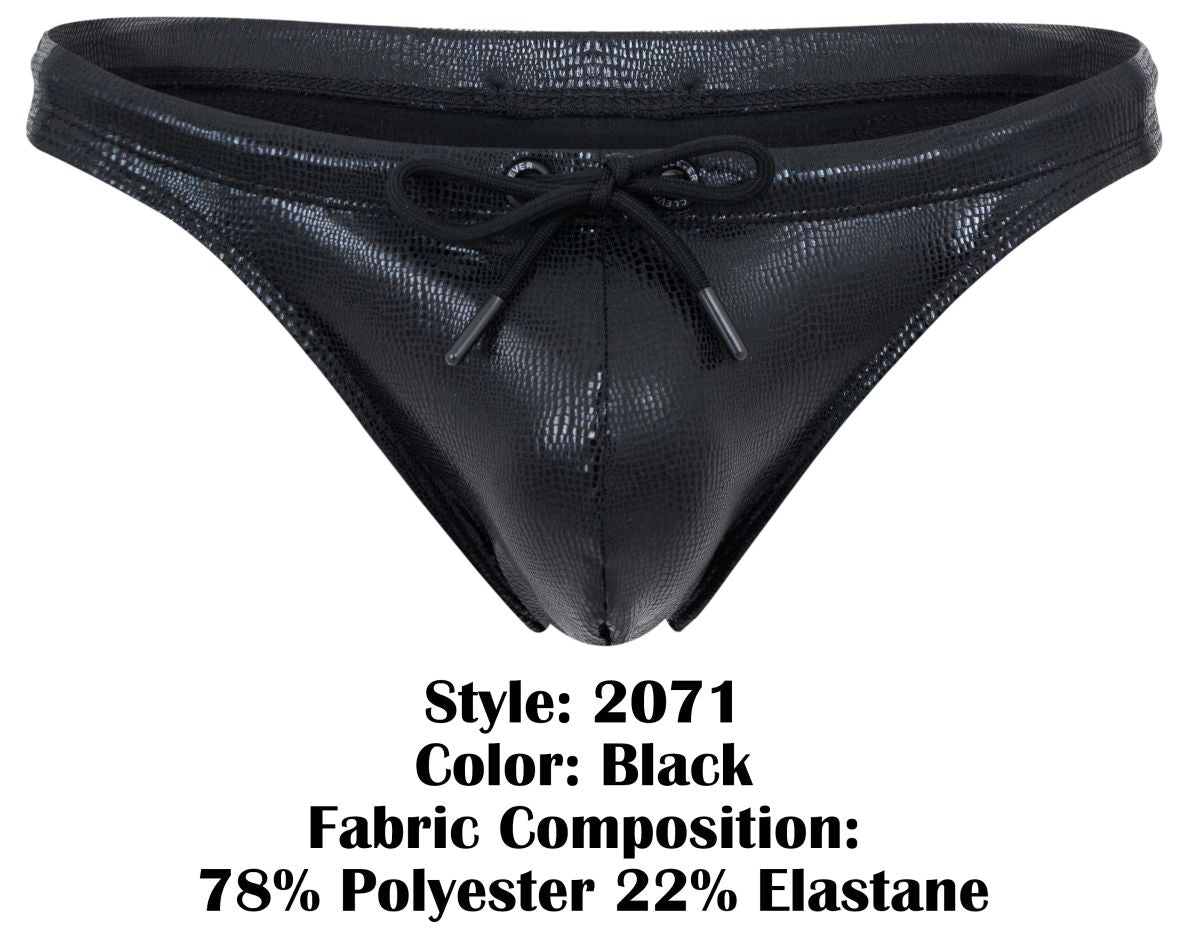 Clever 2071 Gorgona Mens Faux-Leather Swim Thongs Black
