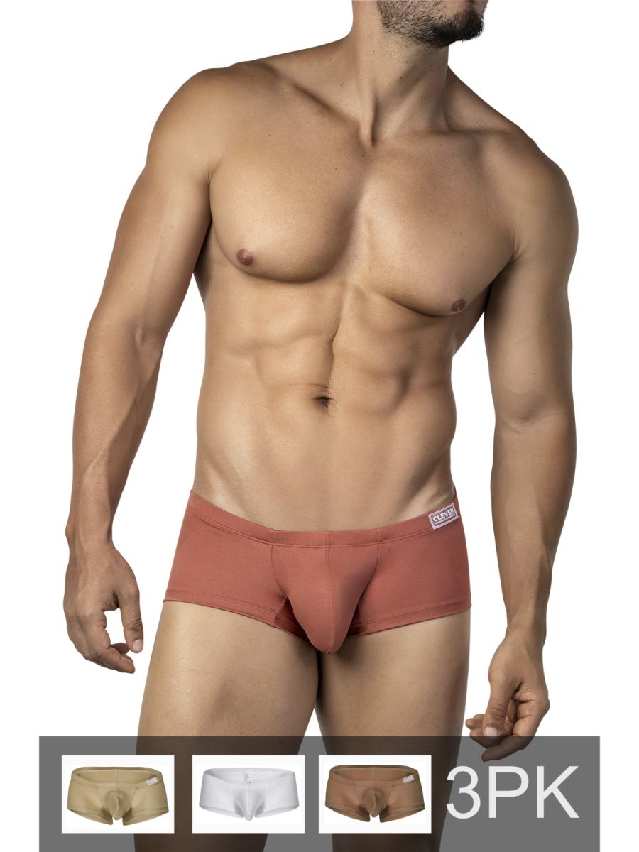 Clever 26069 3PK Australian Latin Sculpted Trunks Multi-Coloured