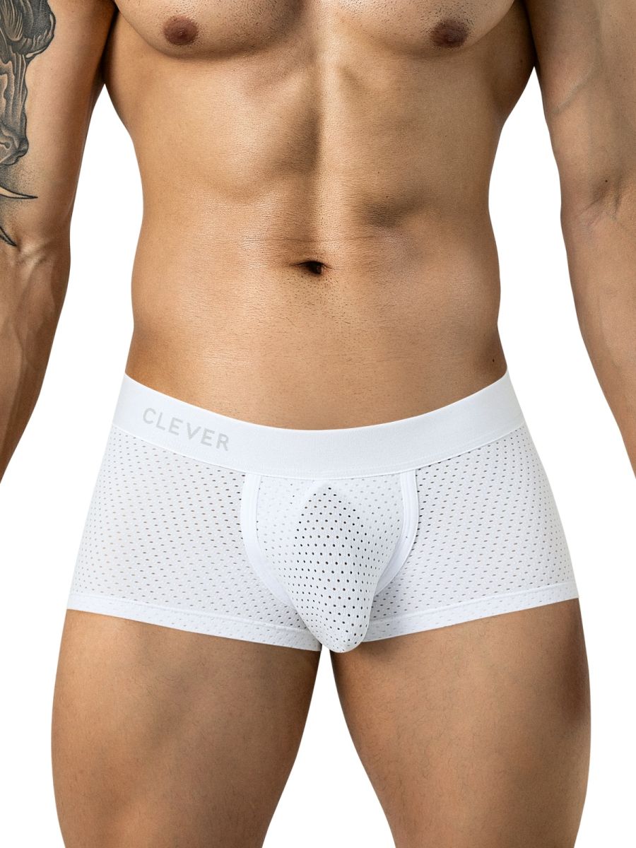 Clever 26181 Ulises Mens Ergonomically Scrulted Pouch Trunks White