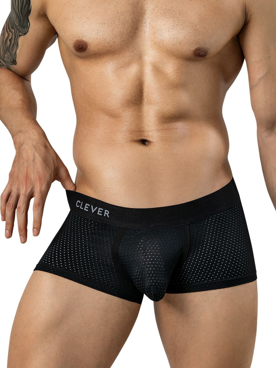 Clever 26184 Ulises Mens Ergonomically Scrulted Pouch Trunks Black