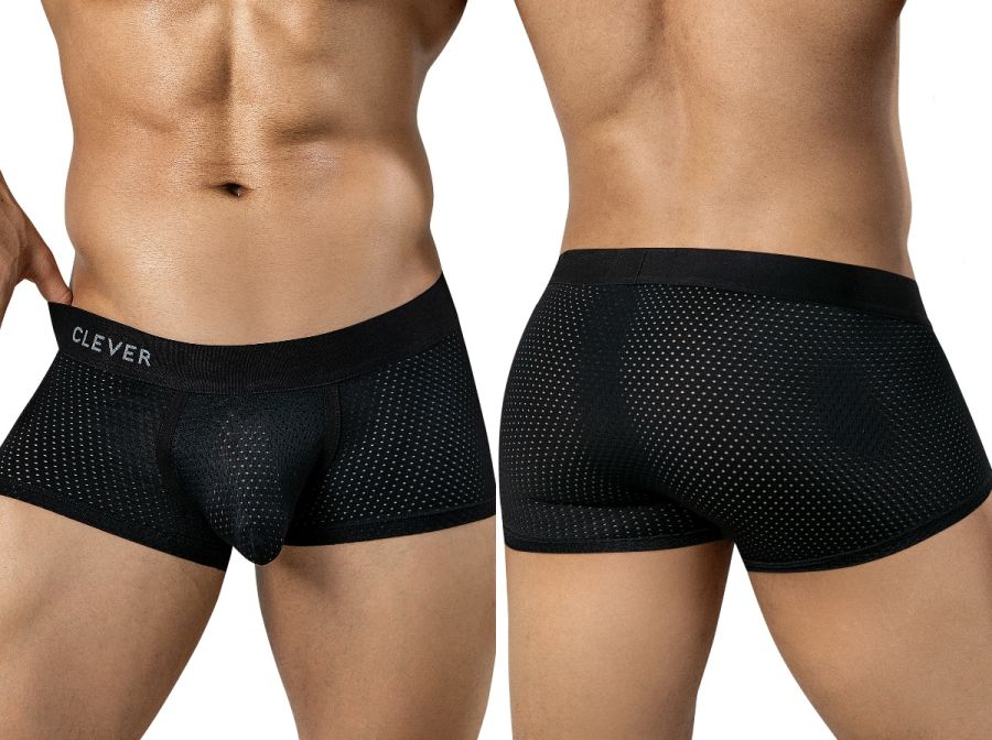 Clever 26184 Ulises Mens Ergonomically Scrulted Pouch Trunks Black