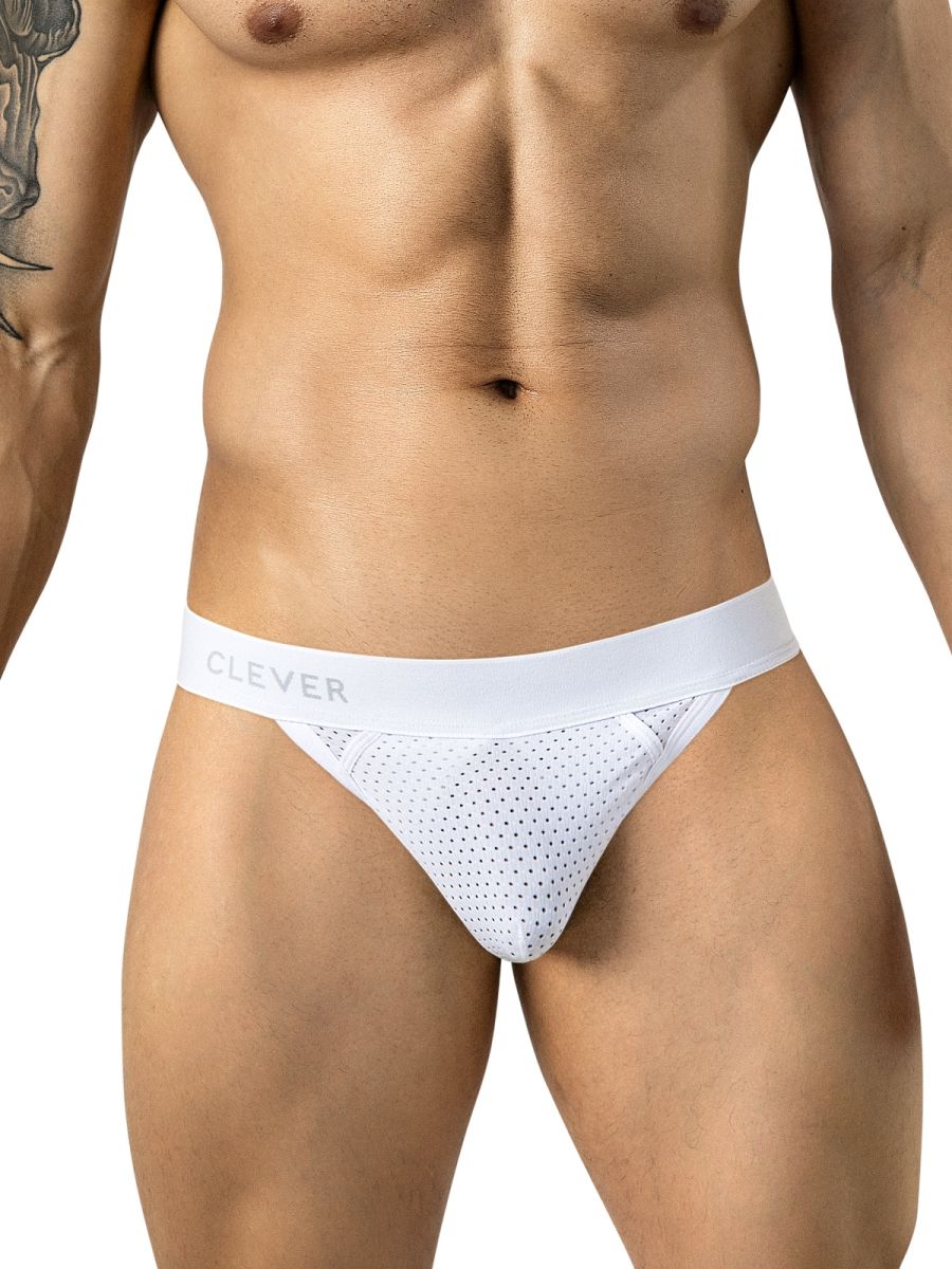 Clever 26189 Ulises Mens Kangaroo Pouch Internal Structured Thongs White