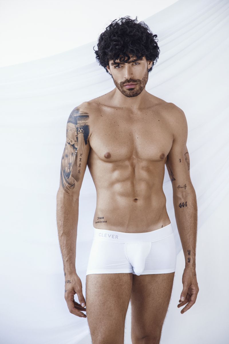 Clever 26207 Mompox Mens Sleek Body Defining Trunks White