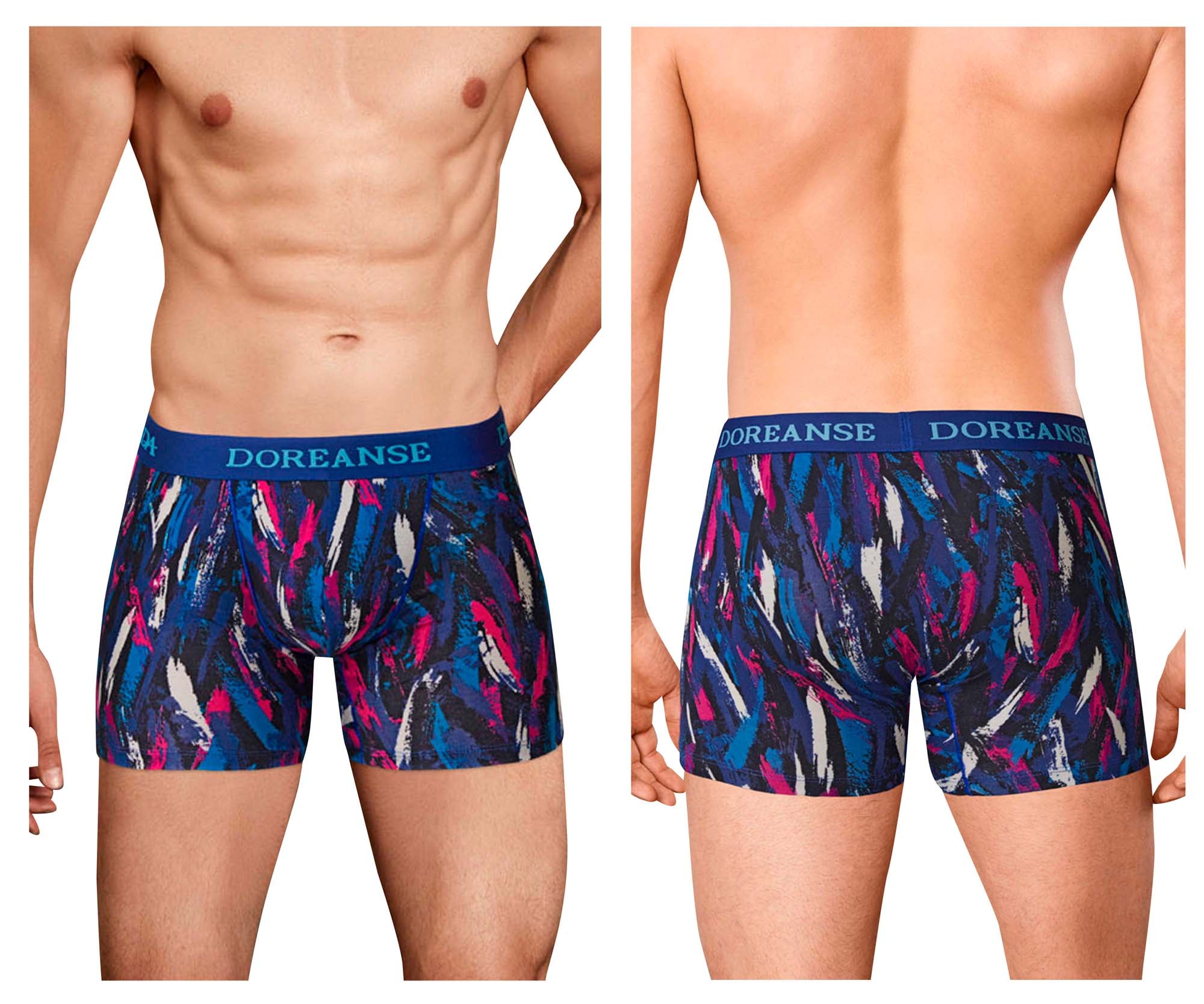 Doreanse 1704-PRN Neon Sport Mens Trunks Printed Blue