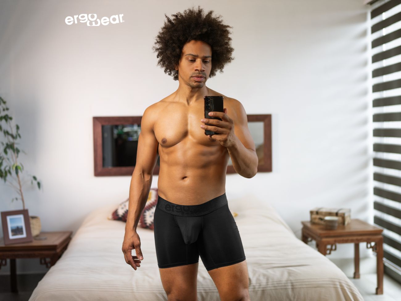 ErgoWear EW1749 MAX BOLD Mens Sleek & Comfortable Boxer Briefs Black