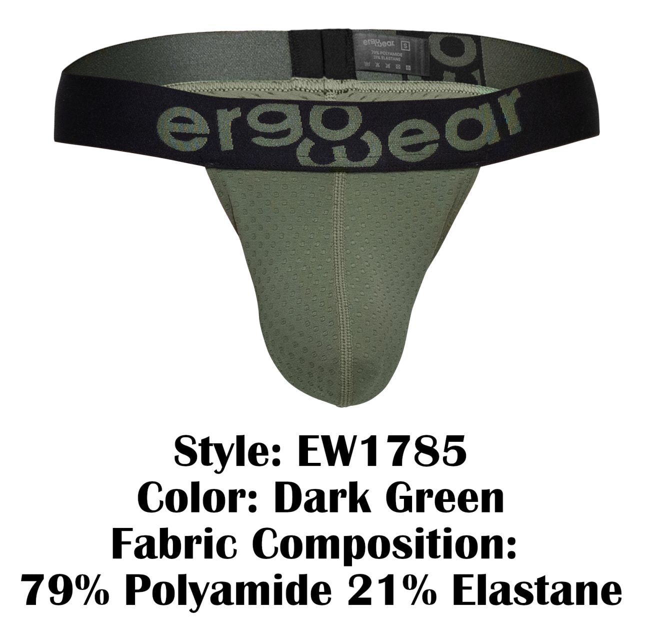 ErgoWear EW1785 MAX FLOW Mens Sleek G-String Dark Green