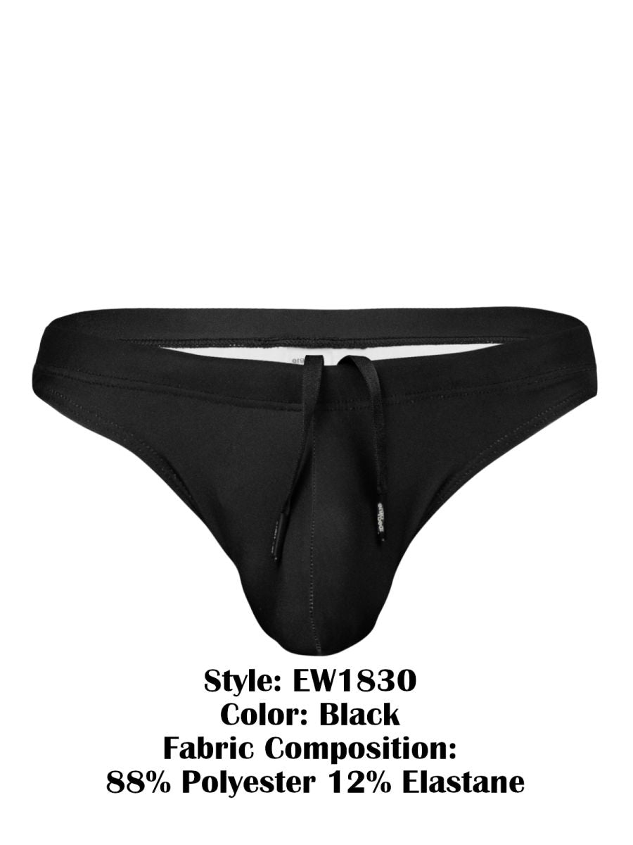 ErgoWear EW1830 Elite Performance Mens Premium Swim Thongs Black