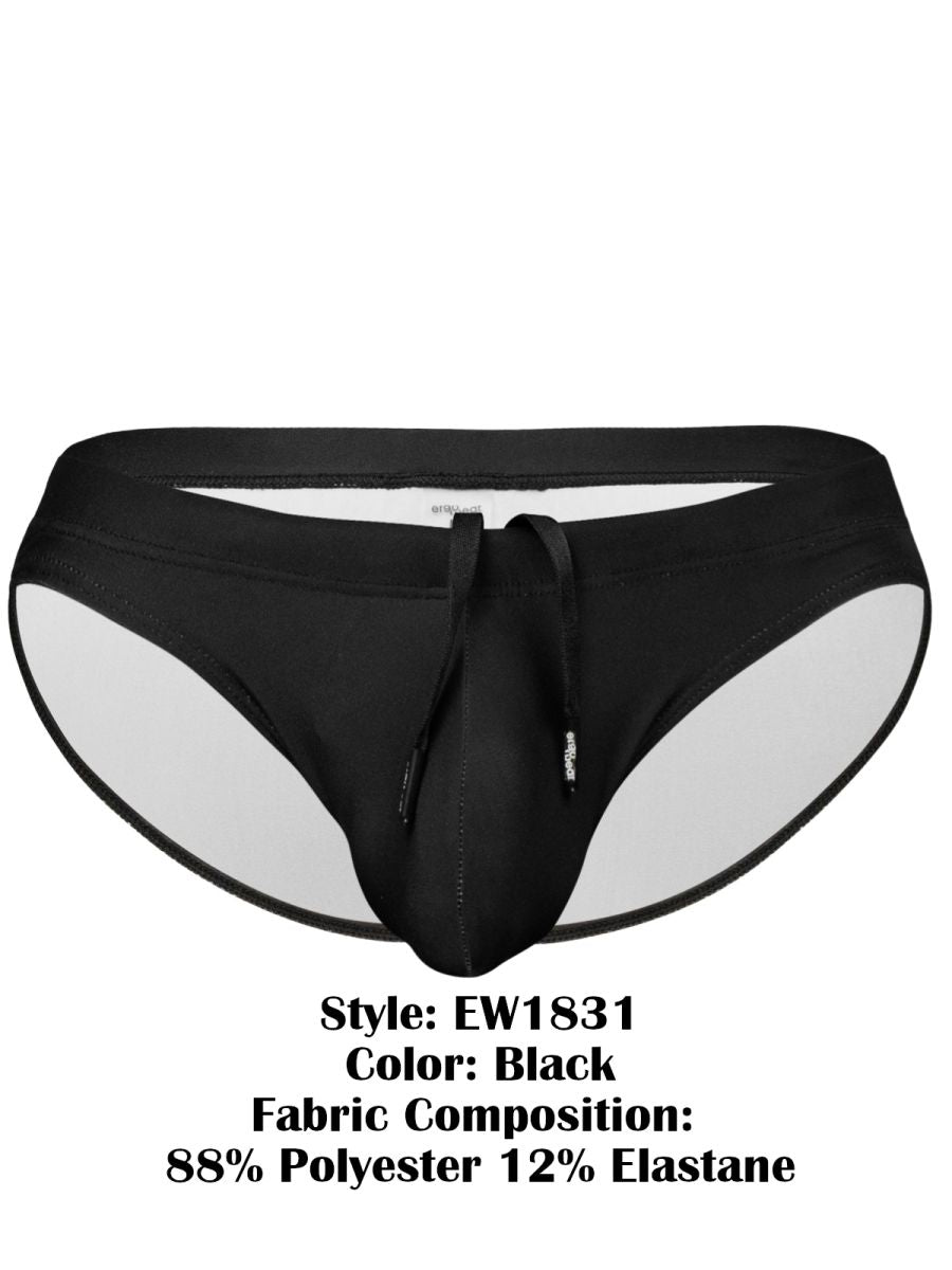 ErgoWear EW1831 Performance Microfiber 4-Way Stretch Swim Bikini Black