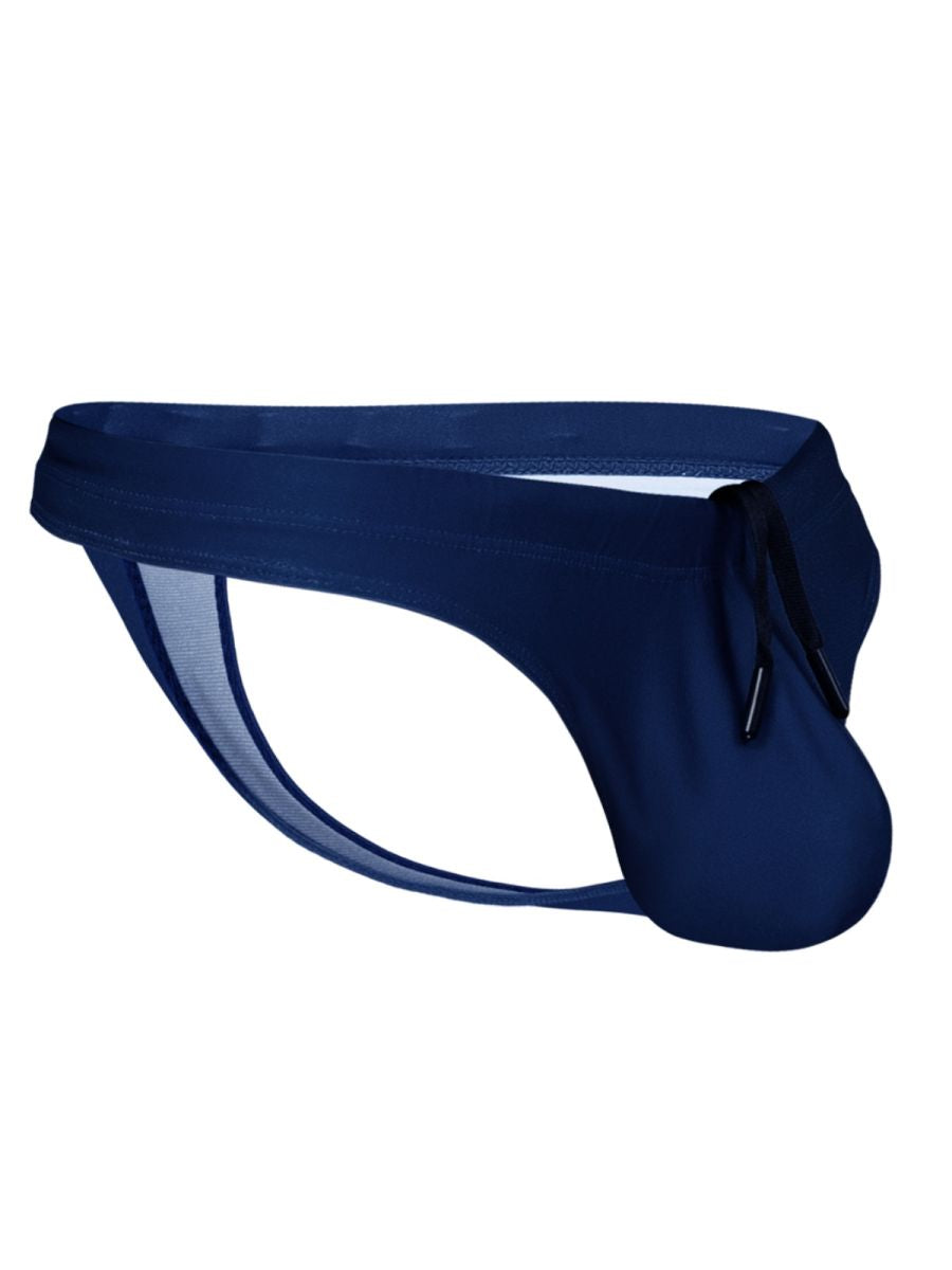 ErgoWear EW1832 Performance 4-Way Stretch Men's Swim Thongs Blue Indigo