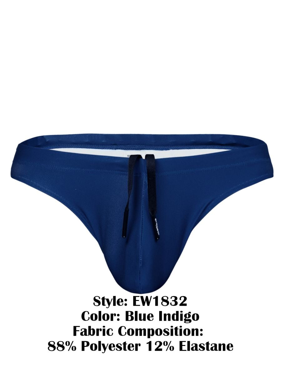 ErgoWear EW1832 Performance 4-Way Stretch Men's Swim Thongs Blue Indigo