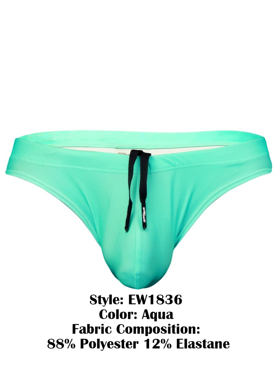 ErgoWear EW1836 Vibrant Mint 4-Way Male Stretch Swim Thong Aqua
