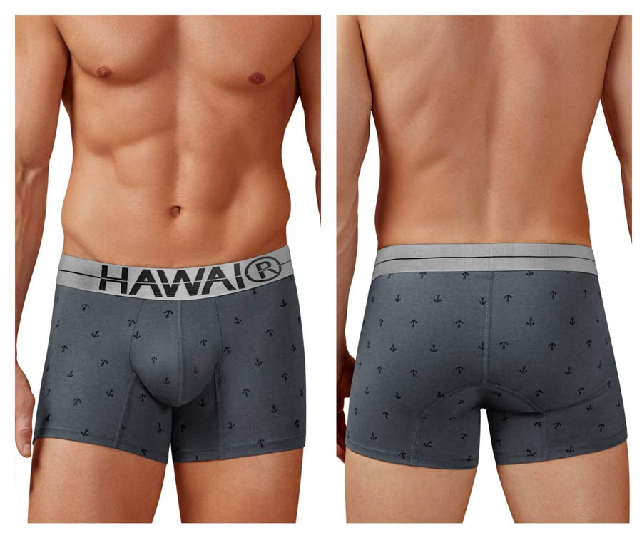 HAWAIR 42521 Cotton Blend Male Snug Fit Trunks Gray
