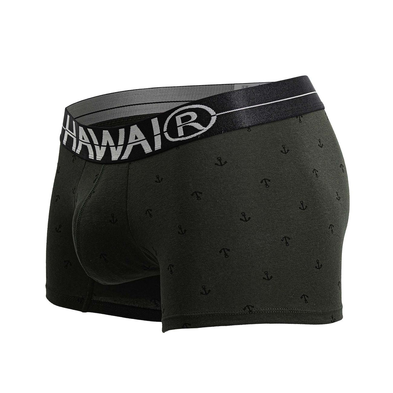 HAWAIR 42521 Cotton Blend Male Snug Fit Trunks Military Green