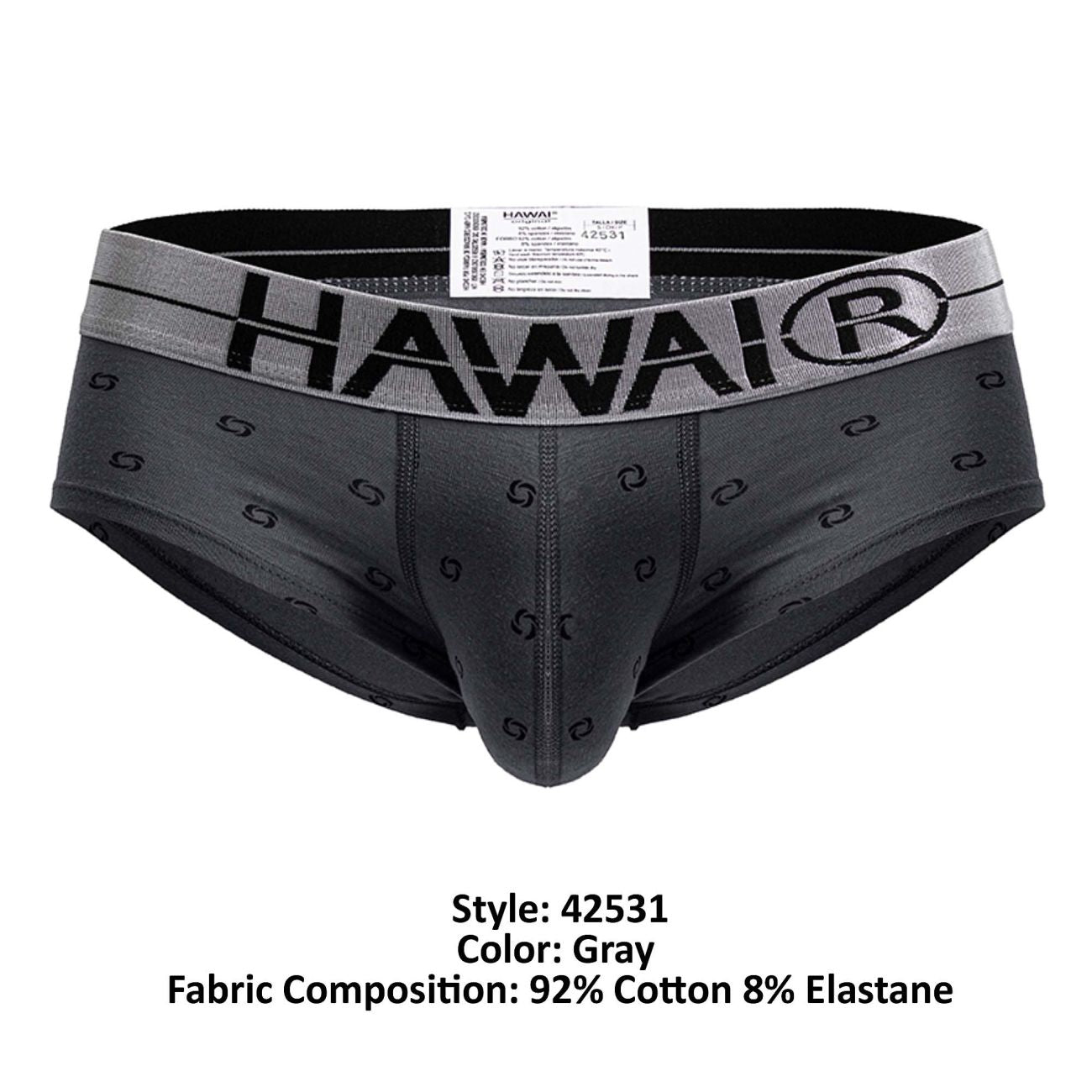 HAWAIR 42531 Cotton Blend Male Everyday Briefs Gray