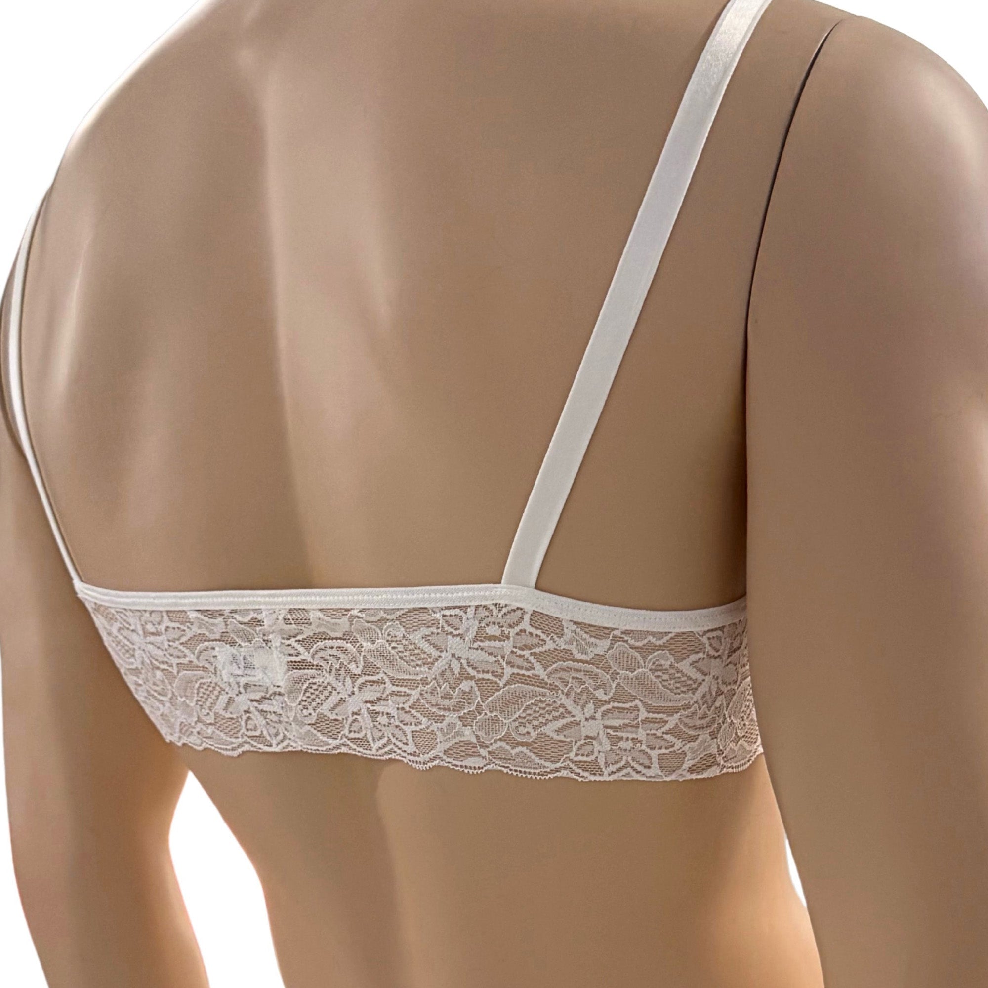 Mens Jackie & Lace Bra Top and Seamless Front Brief Light Blue & White Lace