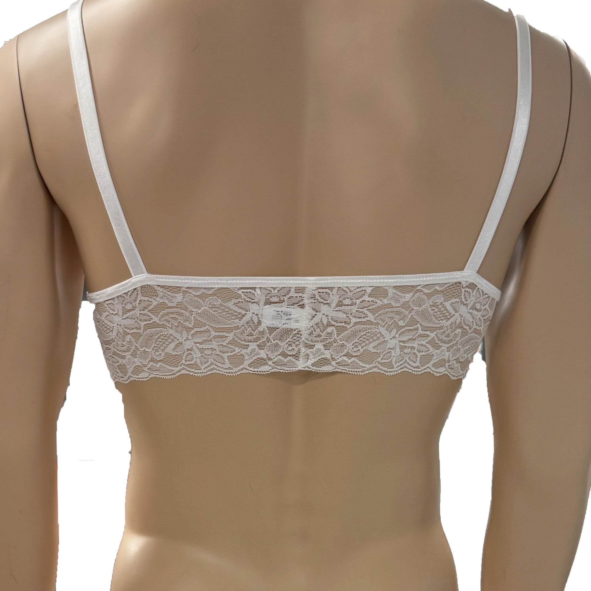 Mens Jackie & Lace Bra Top with Fun & Flirty Detail Light Blue & White Lace