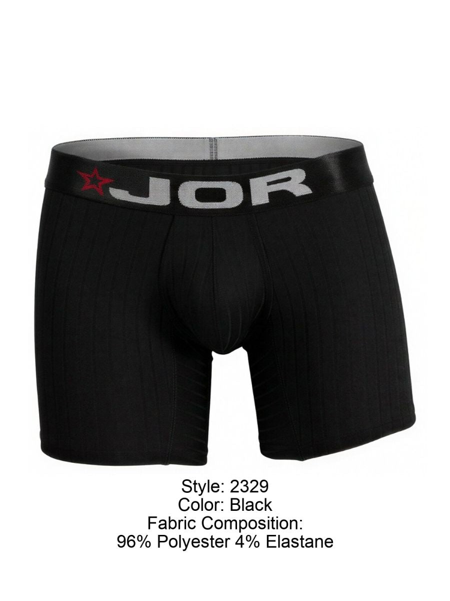 JOR 2329 Cronos Mens Everyday Comfortable Boxer Briefs Black Plus Sizes