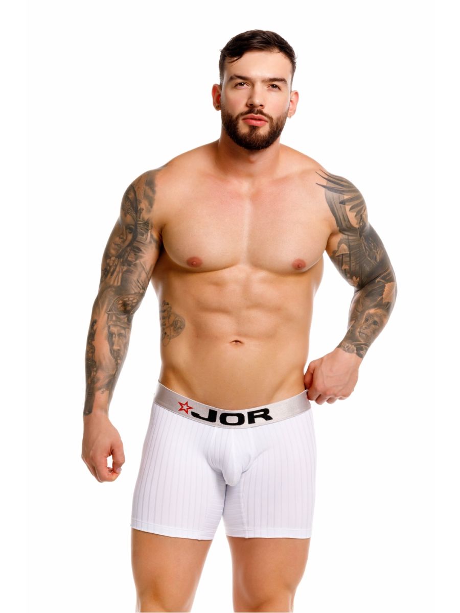 JOR 2329 Cronos Mens Everyday Comfortable Boxer Briefs White Plus Sizes