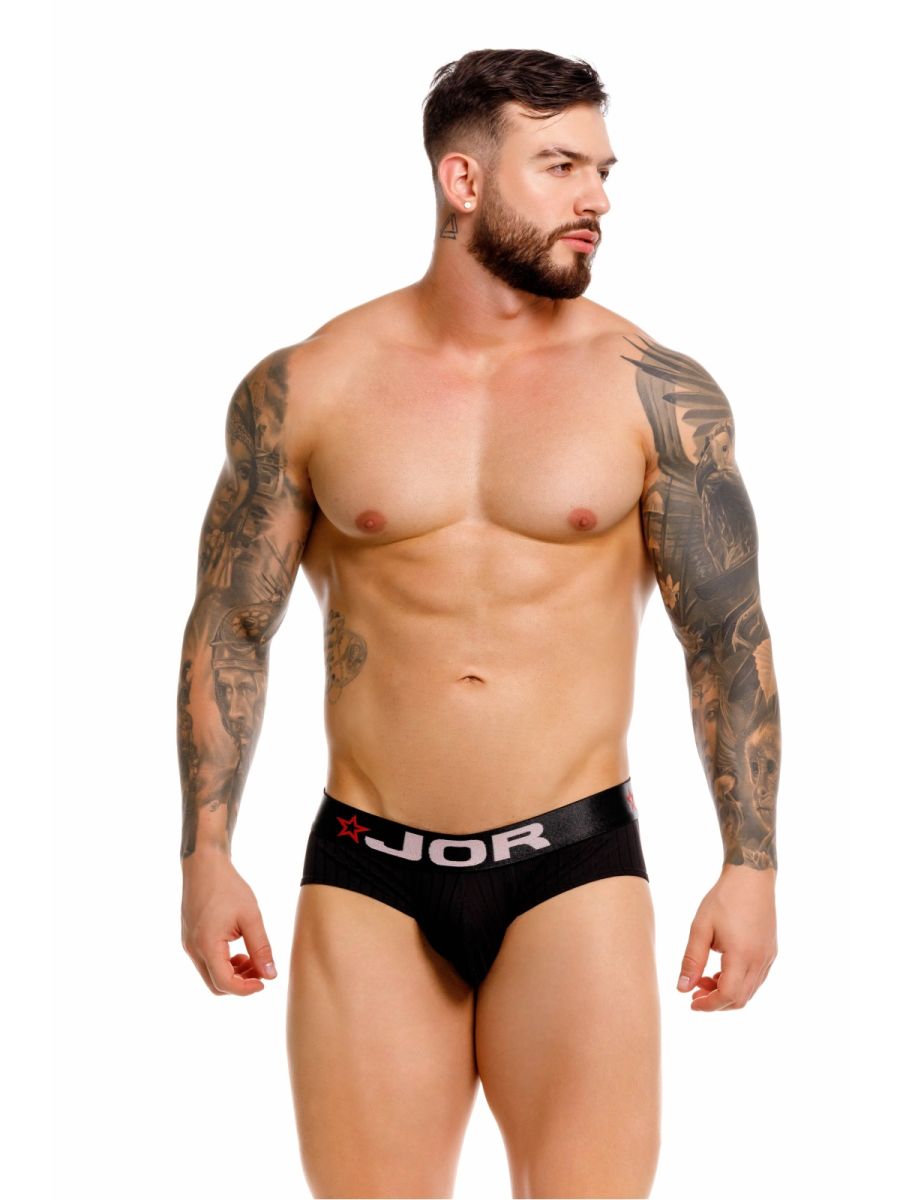 JOR 2331 Cronos Mens Sleek Body Hugging Briefs Black Plus Sizes