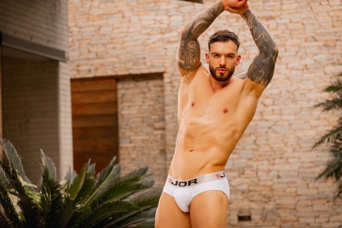 JOR 2331 Cronos Mens Sleek Body Hugging Briefs White Plus Sizes