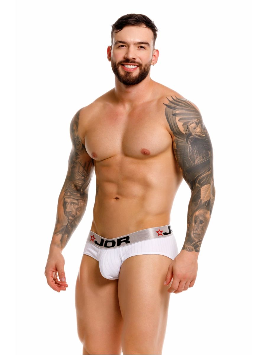 JOR 2331 Cronos Mens Sleek Body Hugging Briefs White Plus Sizes