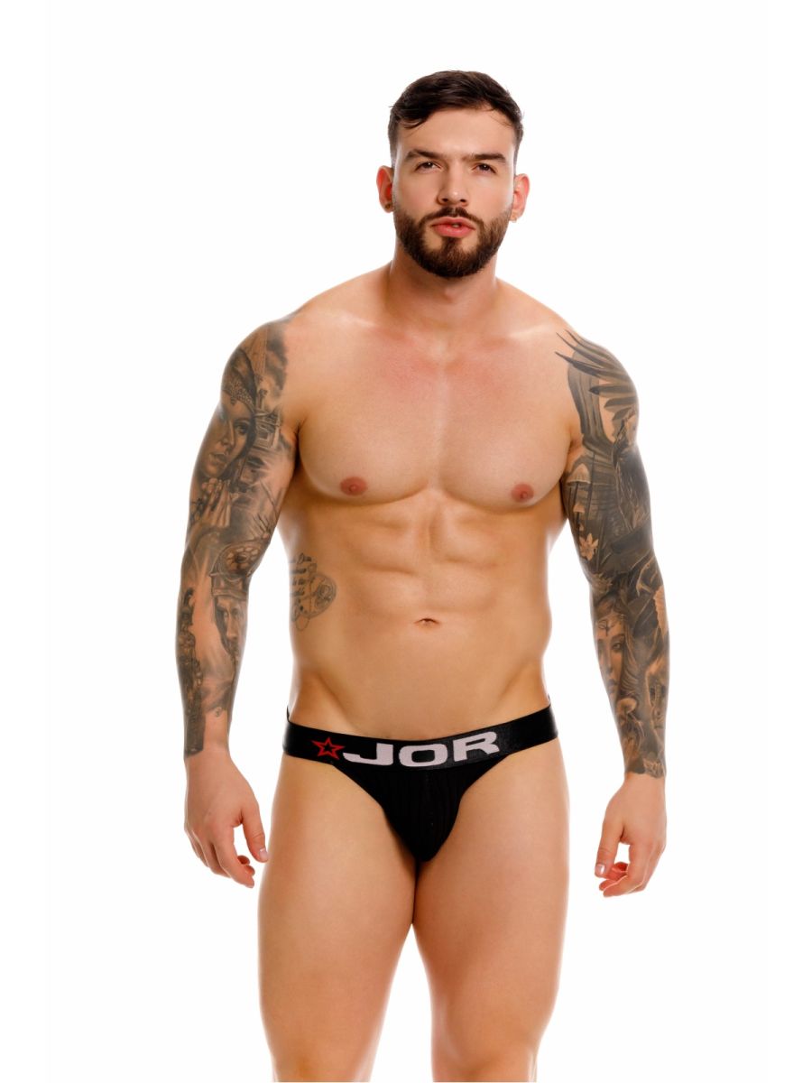 JOR 2332 Cronos Mens Athletic Look Jockstrap Black Plus Sizes