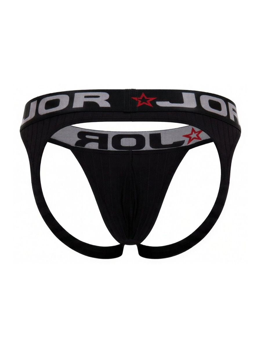 JOR 2332 Cronos Mens Athletic Look Jockstrap Black Plus Sizes
