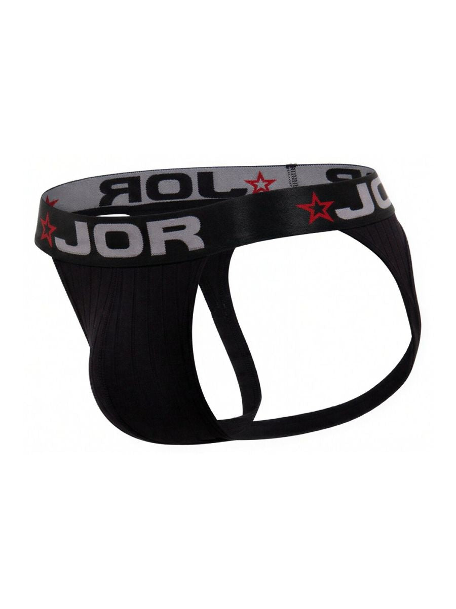 JOR 2332 Cronos Mens Athletic Look Jockstrap Black Plus Sizes