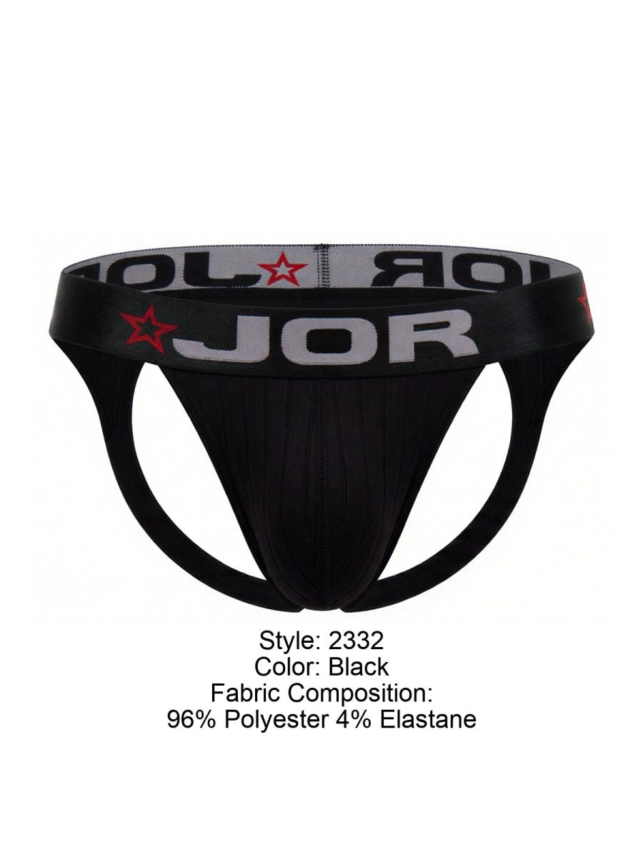 JOR 2332 Cronos Mens Athletic Look Jockstrap Black Plus Sizes