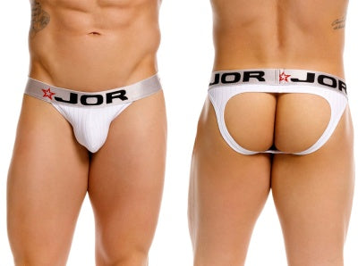 JOR 2332 Cronos Mens Athletic Look Jockstrap White Plus Sizes