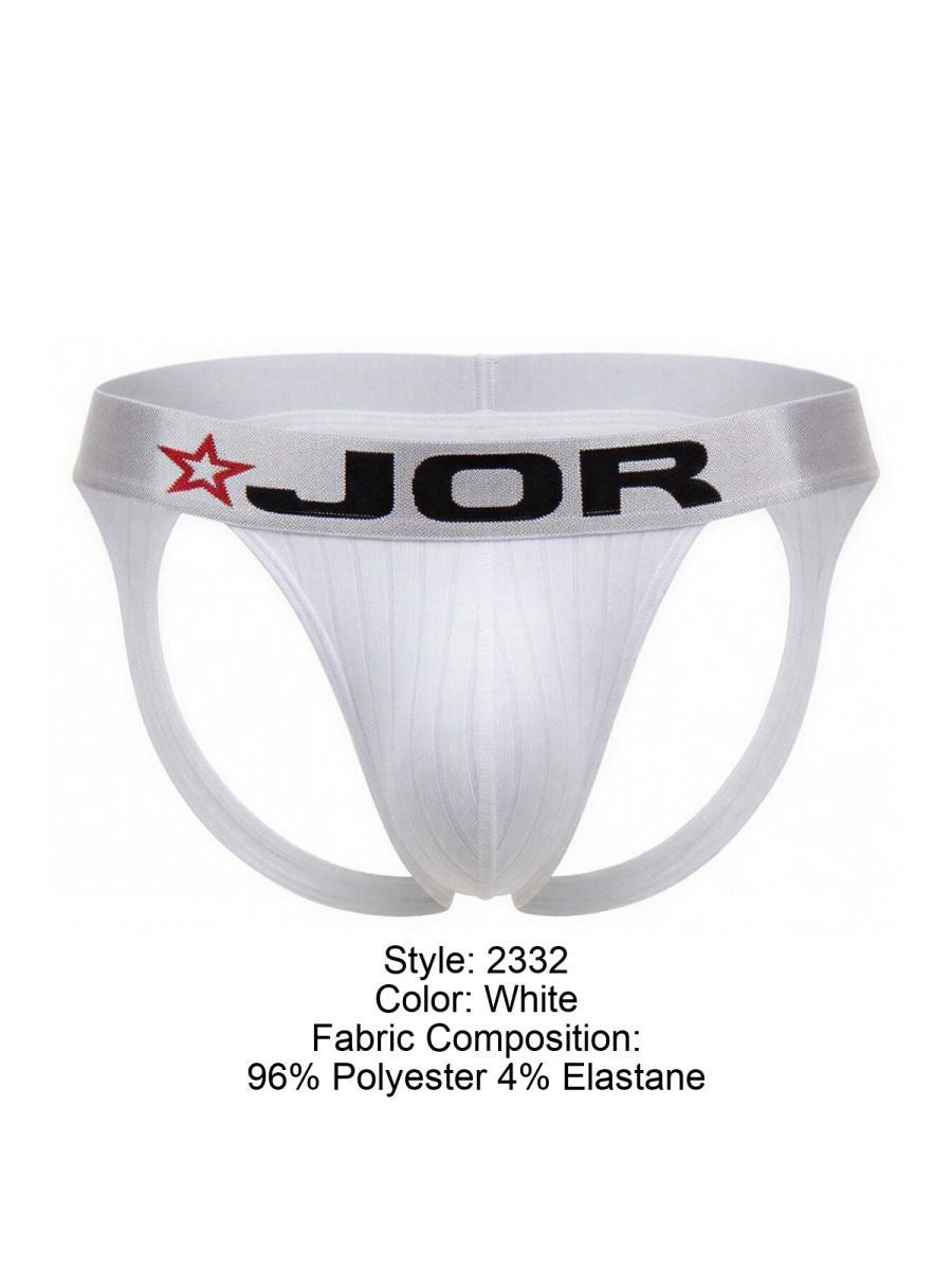 JOR 2332 Cronos Mens Athletic Look Jockstrap White Plus Sizes