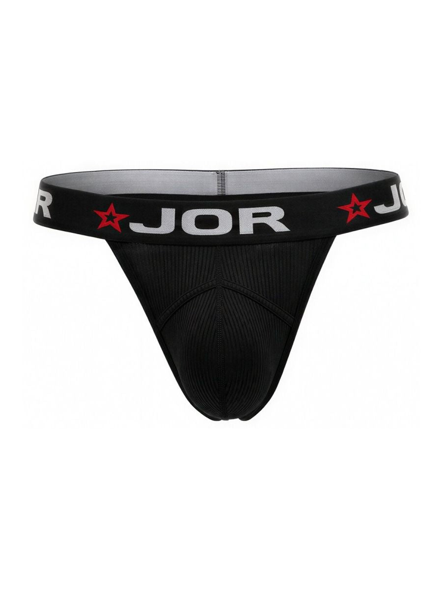 JOR 2333 Cronos Mens Sleek Modern Thongs Black Plus Sizes